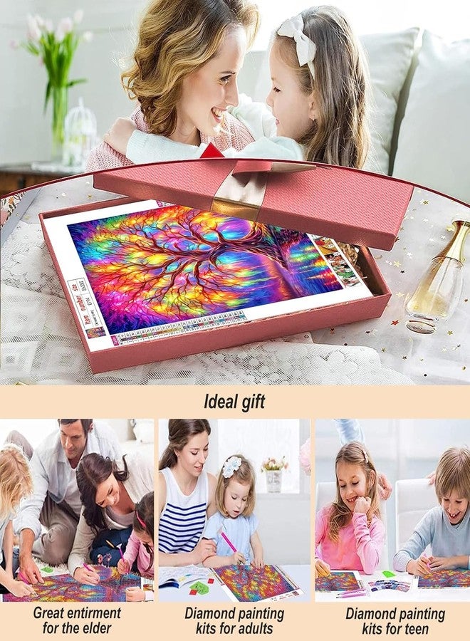 FBLXE 5D Diamond Painting Kits for Kids and Adults Tree Of Life Full Round Diamond Art, Night Paint by Numbers Kits Rhinestone Embroidery Cross Stitch Arts Craft for Home Wall Decor 30x40cm (TREE OF LIFE) - Image 3